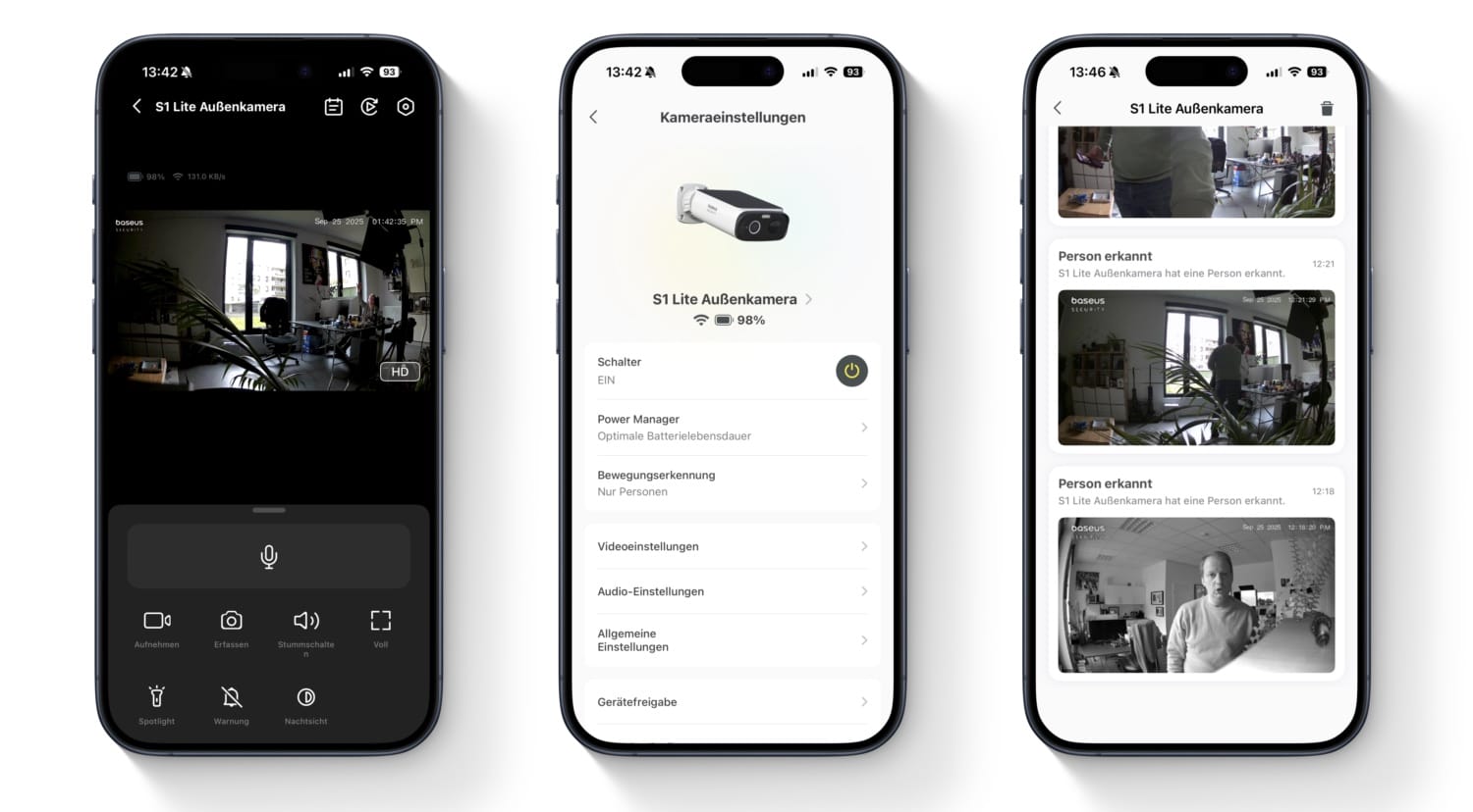 Die Baseus Security App ist übersichtlich gestaltet