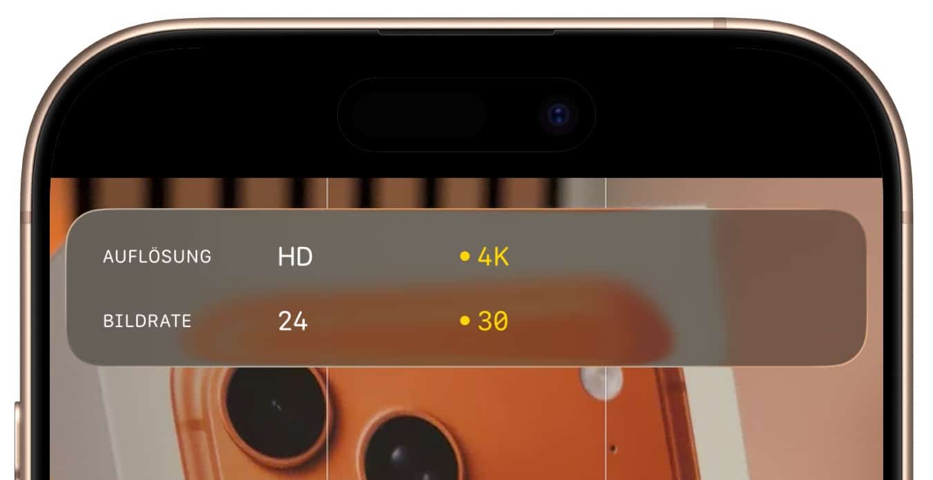 Doppelte Aufnahme mit 4K 30 FPS.