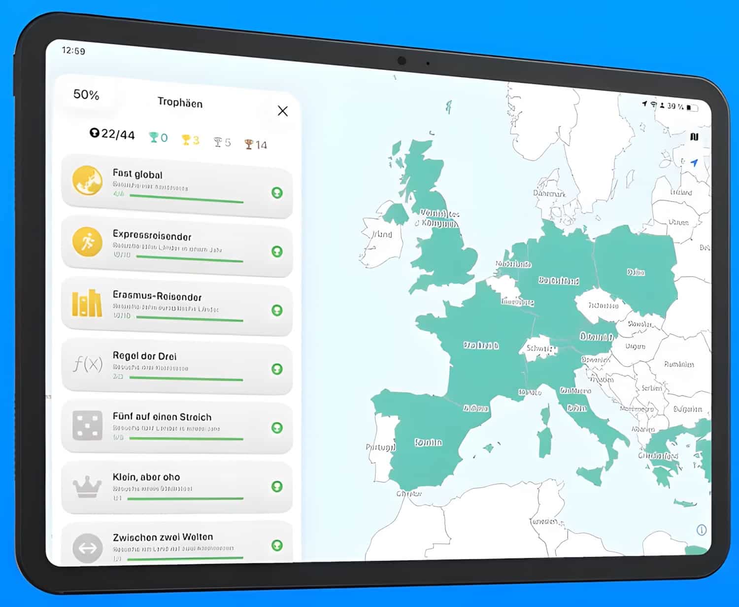 Passport-App auf einem iPad