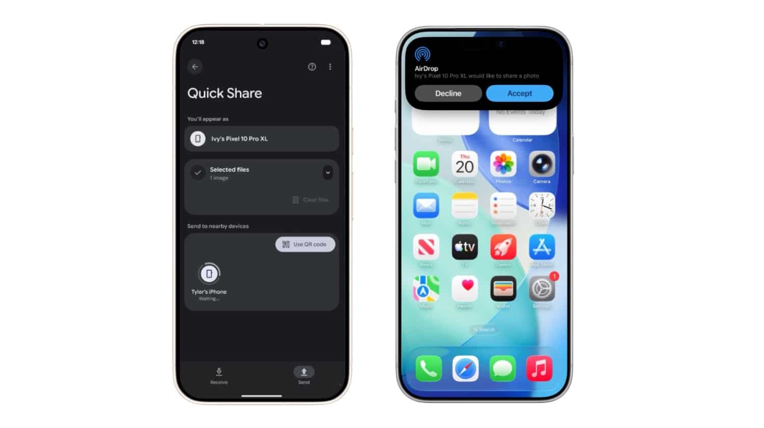 AirDrop zwischen Android und iPhone