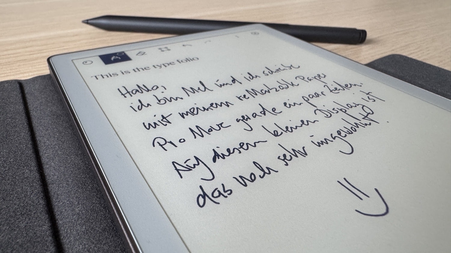 Geschriebener Text auf dem reMarkable Paper Pro Move