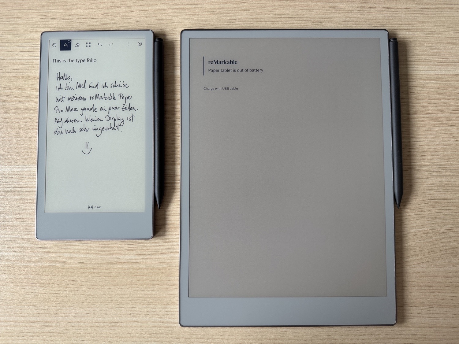 So sieht der reMarkable Paper Pro Move im direkten Vergleich zum Paper Pro-Modell aus