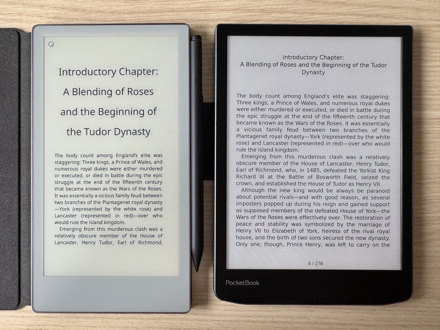 reMarkable Paper Pro Move im Vergleich zu einem PocketBook InkPad Color 3.