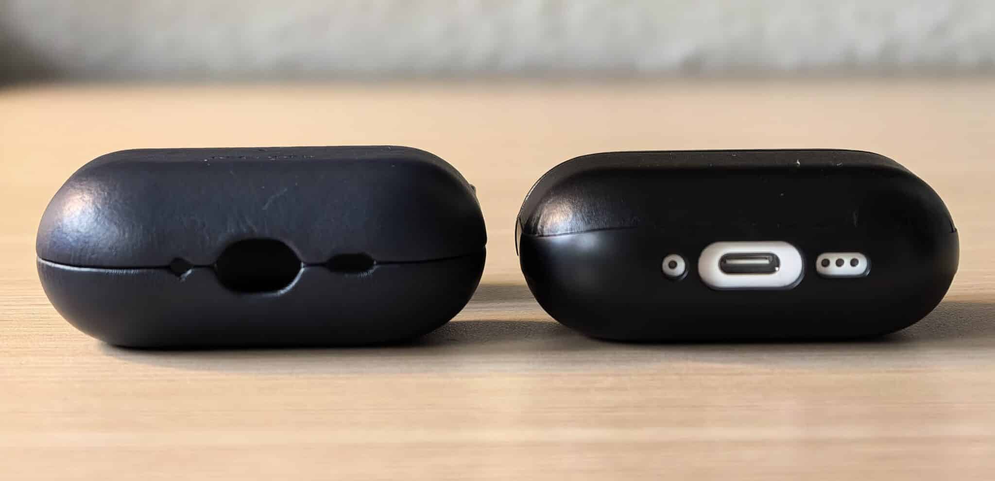 Höhenvergleich von Decoded AirCase Pro und NOMAD Modern Leather Case