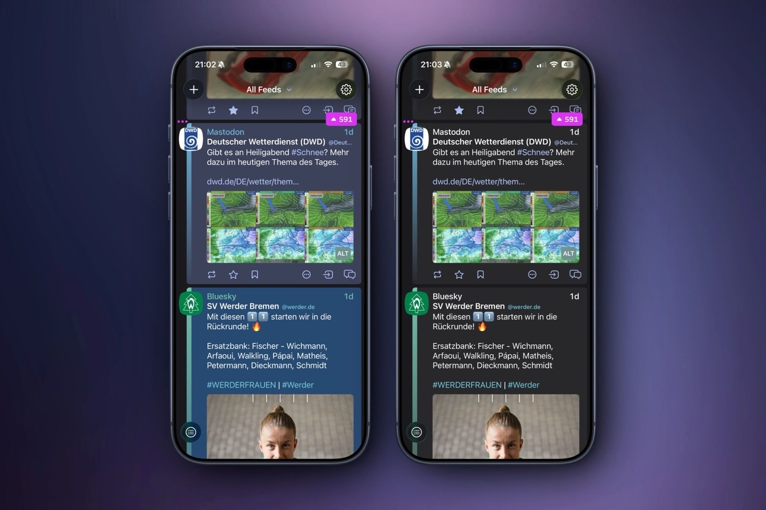 Vergleichs-Mockups von Tapestry-Designs auf einem iPhone