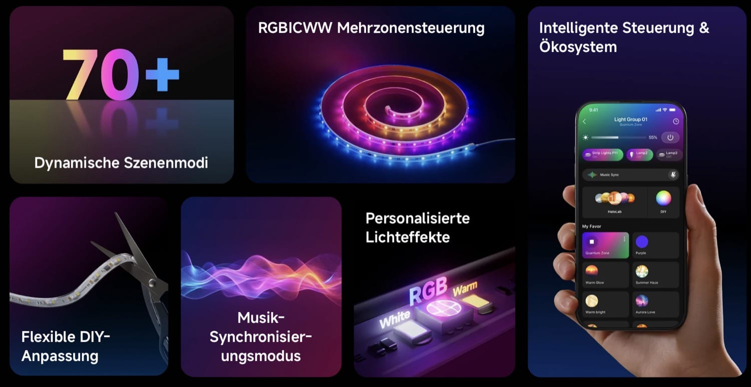 Funktionen des Dreame Lightstrip P11