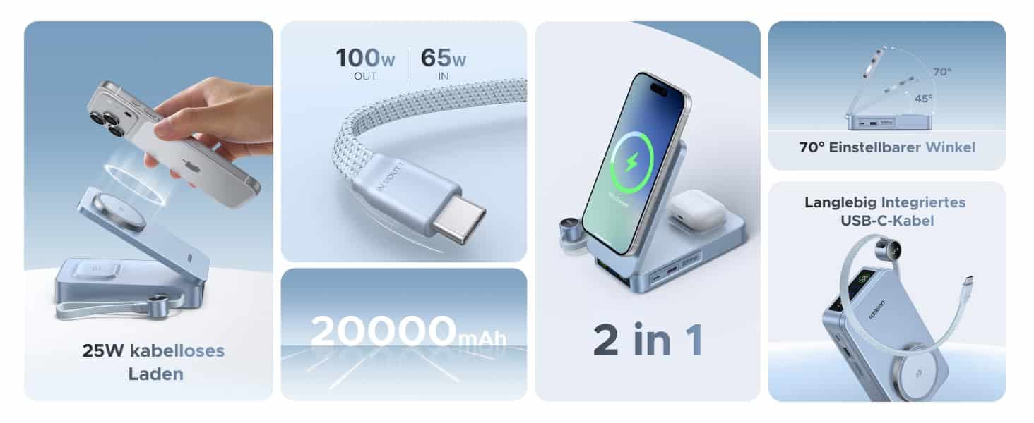 Alle Spezifikationen der Ugreen MagFlow Powerbank.